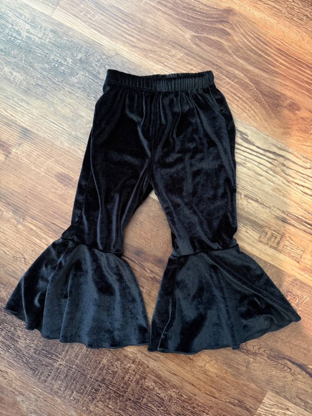 Bailey’s Blossoms Black Velvet Flare Pants - 12-18 months